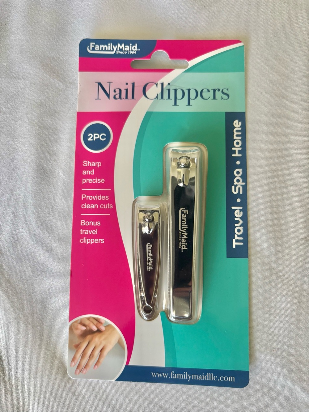 FamilyMaid Stainless Steel Nail Clippers 2pc - Silver